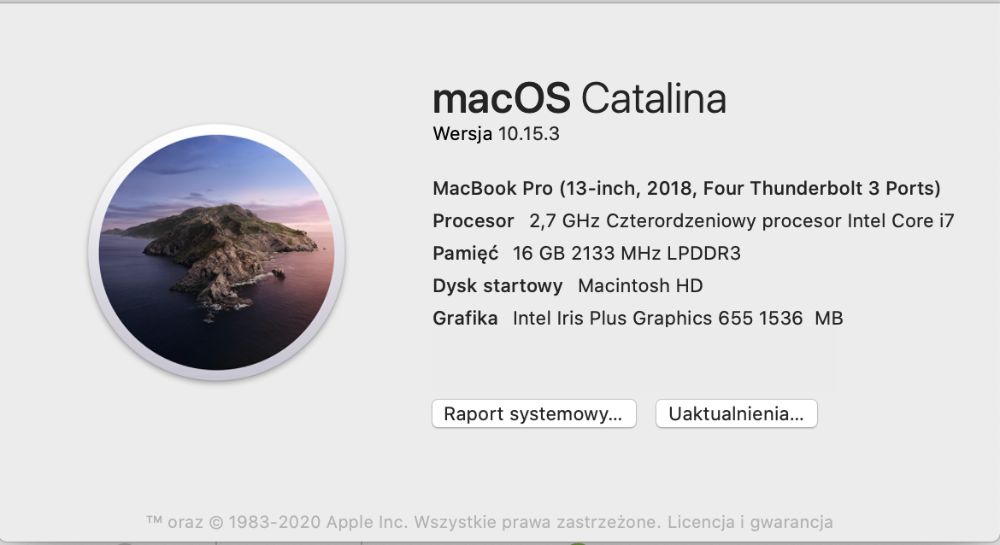 MacBook Pro 2018 13.3 z Touch Bar i7 2.7GHz/16GB/512GB MR9R2ZE/A/P1/R1
