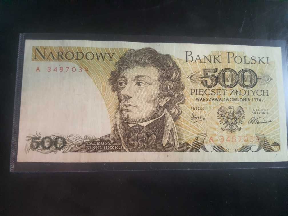 RARYTAS !!! 500 złotych 1974 s. A - B. RZADKI !!!