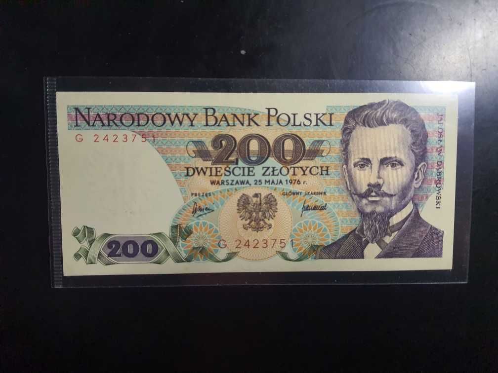 B. RZADKI !!! 200 złotych 1976 s. G st. UNC - poszukiwany !!!