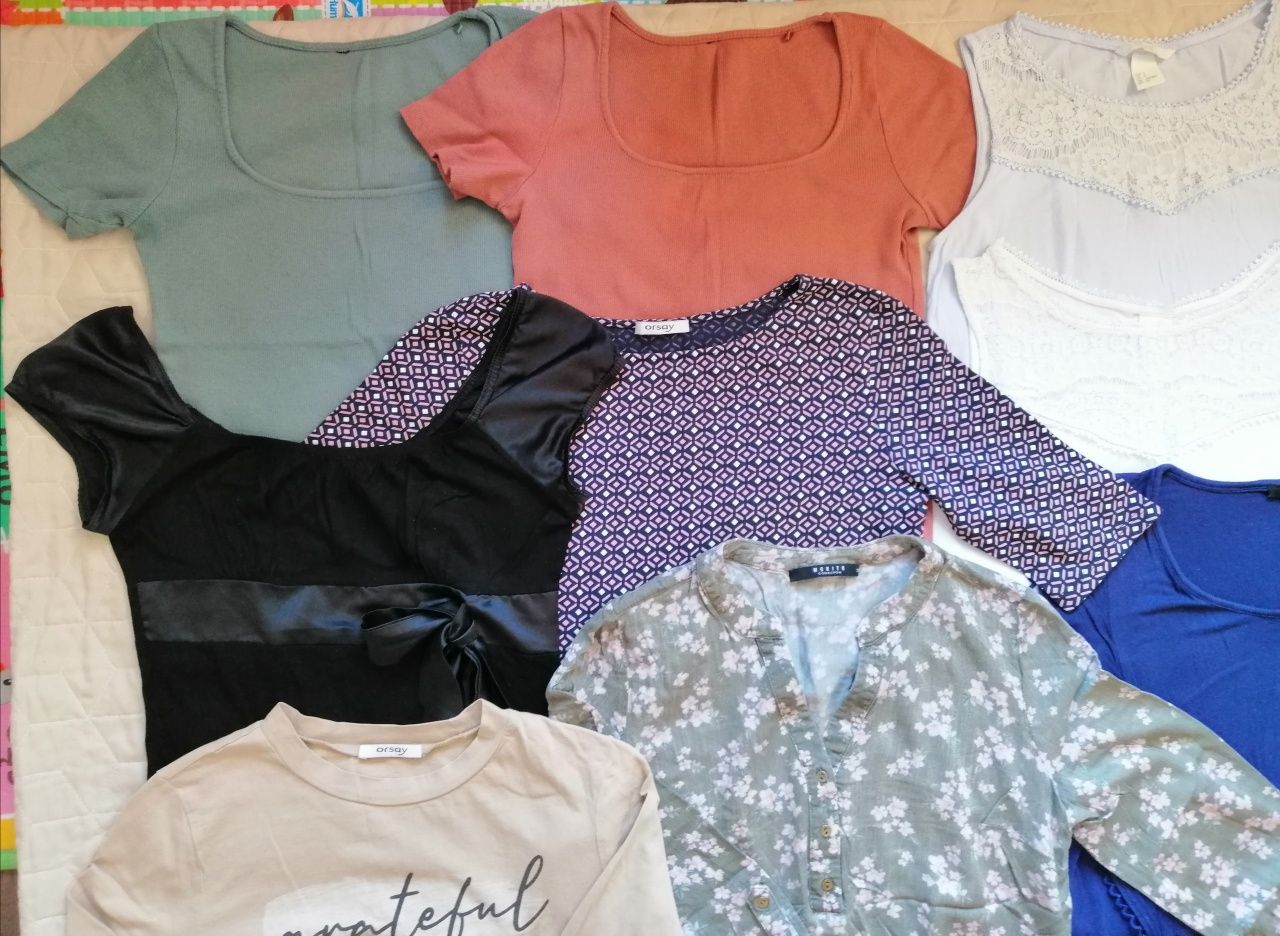 Zestaw ubrań damskich 36 (S) bluzki koszulki damskie H&M Orsay Mohito