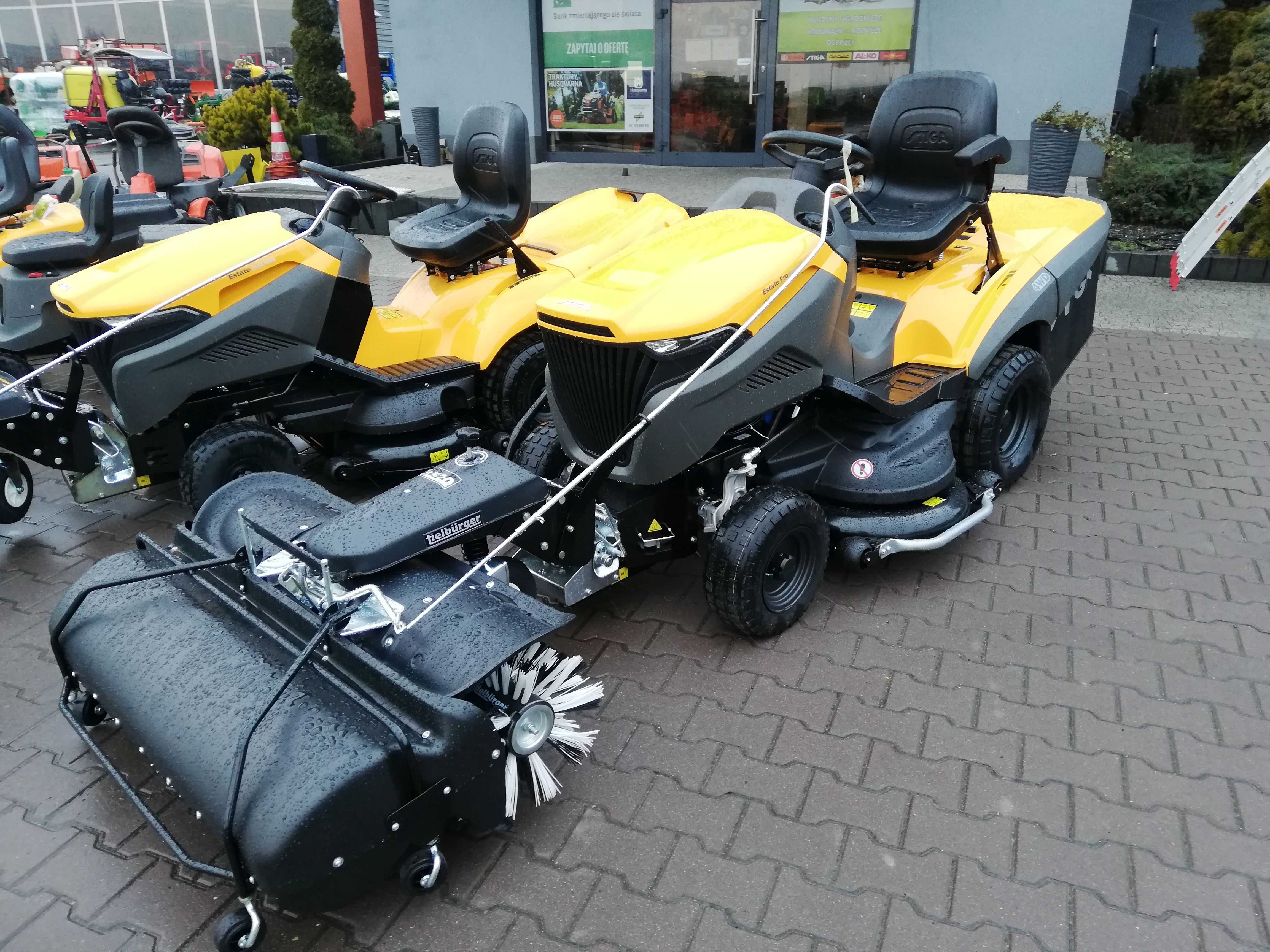 Traktor ogrodowy Stiga 9122WX Honda 22KM 122 cm napęd 4x4 kosz 360L z zamiatarką pojemnikiem i PTO PRO