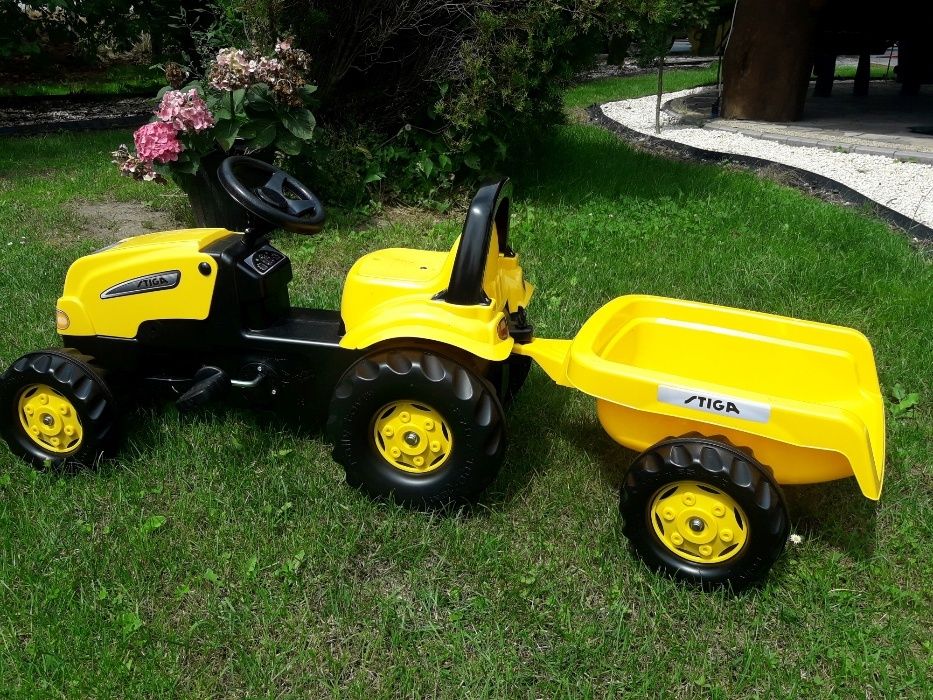 Nowy traktorek zabawka na pedały z przyczepą STIGA KID X 3-6 lat