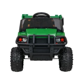 Zabawka samochód na akumulator Autko Farmer Pick-up dla dzieci kolor Zielony + Pilot + Bagażnik + Łopatka + EVA + radio MP3 + światła LED