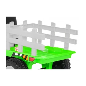 Pojazd Traktor z Przyczepą BLOW Zielony. Panel AUDIO z: MP3, USB, Bluetooth, klakson w kierownicy