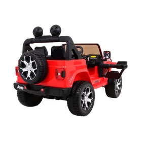 Autko Jeep Wrangler Rubicon na akumulator dla dzieci Czerwony + Pilot + Radio MP3 LED + Koła EVA